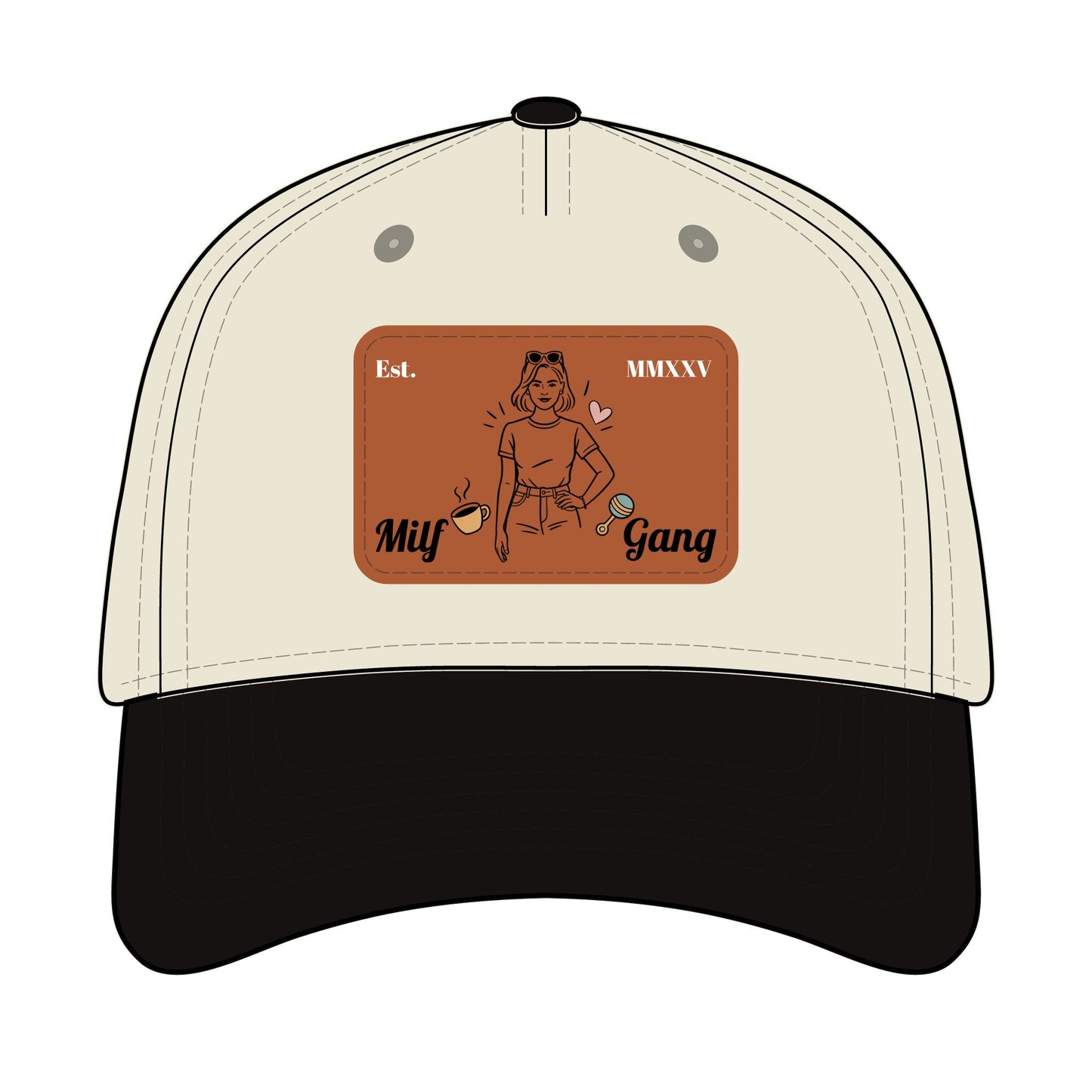 Leather Patch EST Baseball Cap — 'Milf Gang' <3