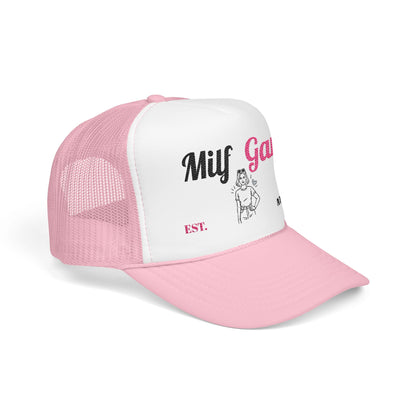 Trucker Hat - "Milf Gang" Retro Script Foam Trucker Hat