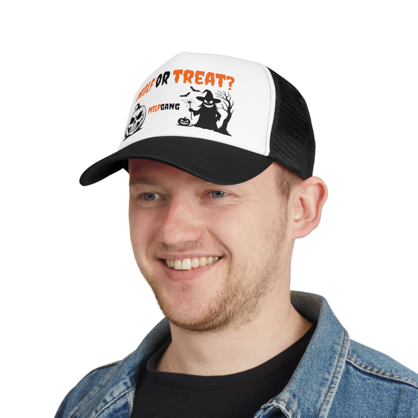 Halloween Mesh Cap - 'MILF or Treat?' Moms Spooky Season, Unique Headwear