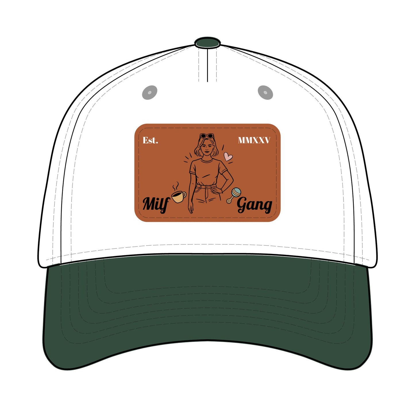 Leather Patch EST Baseball Cap — 'Milf Gang' <3