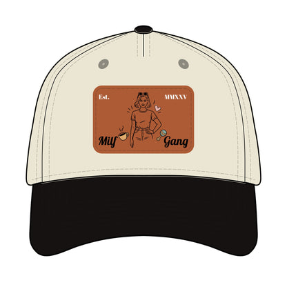 Leather Patch EST Baseball Cap — 'Milf Gang' <3