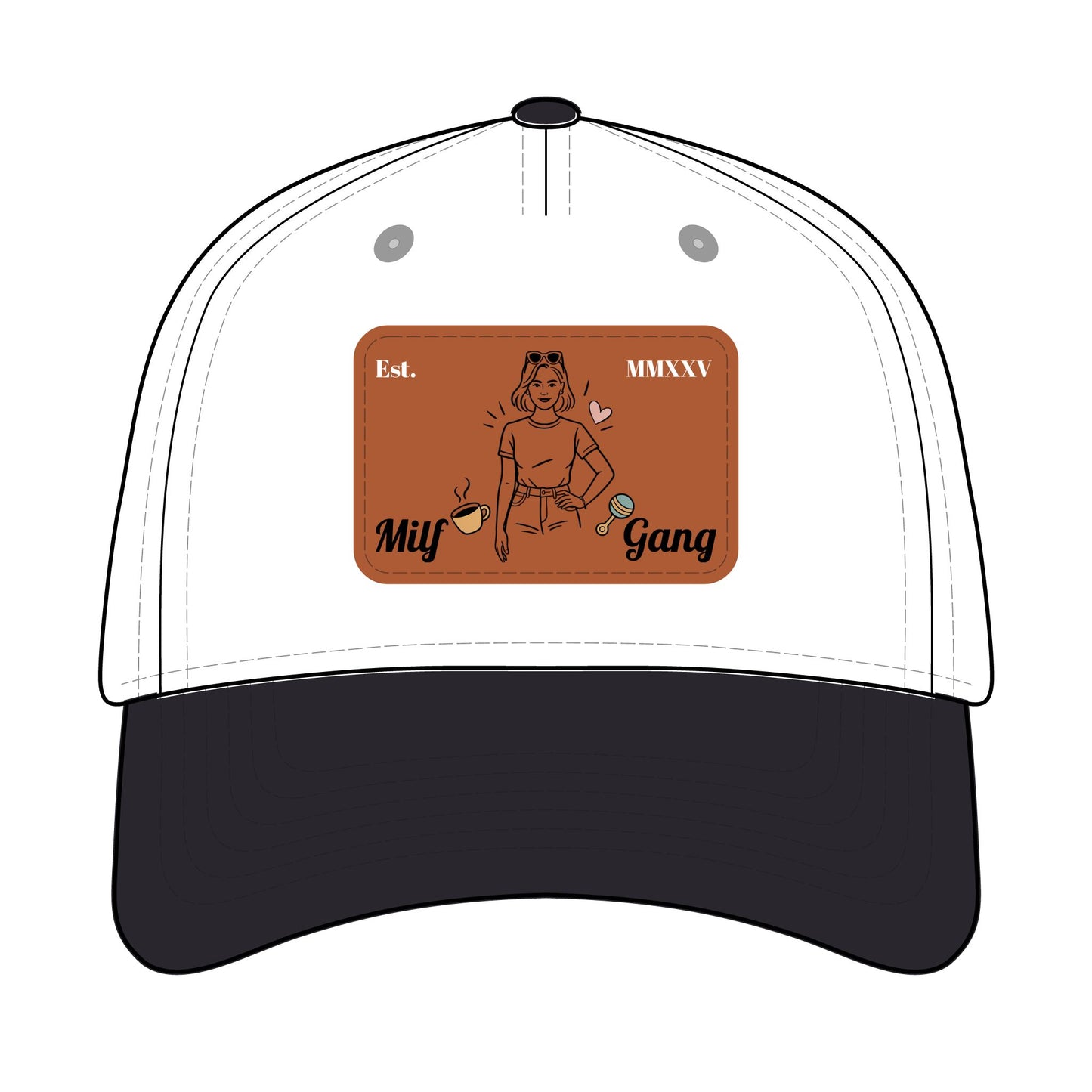 Leather Patch EST Baseball Cap — 'Milf Gang' <3