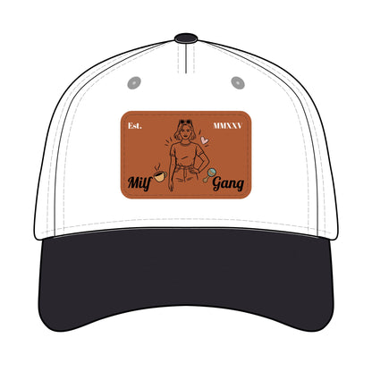Leather Patch EST Baseball Cap — 'Milf Gang' <3