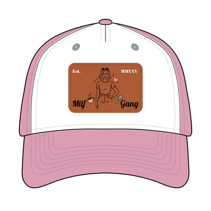 Leather Patch EST Baseball Cap — 'Milf Gang' <3