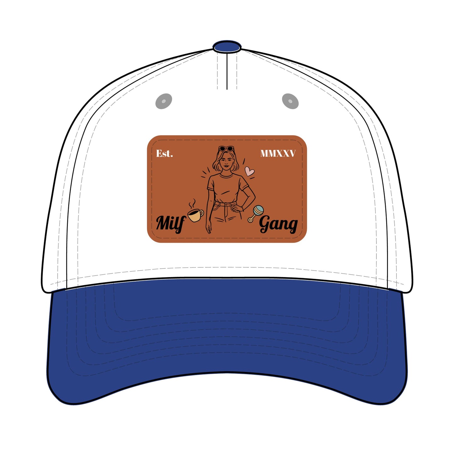 Leather Patch EST Baseball Cap — 'Milf Gang' <3