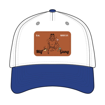 Leather Patch EST Baseball Cap — 'Milf Gang' <3
