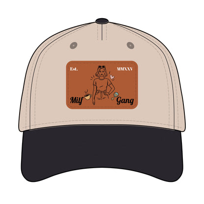 Leather Patch EST Baseball Cap — 'Milf Gang' <3