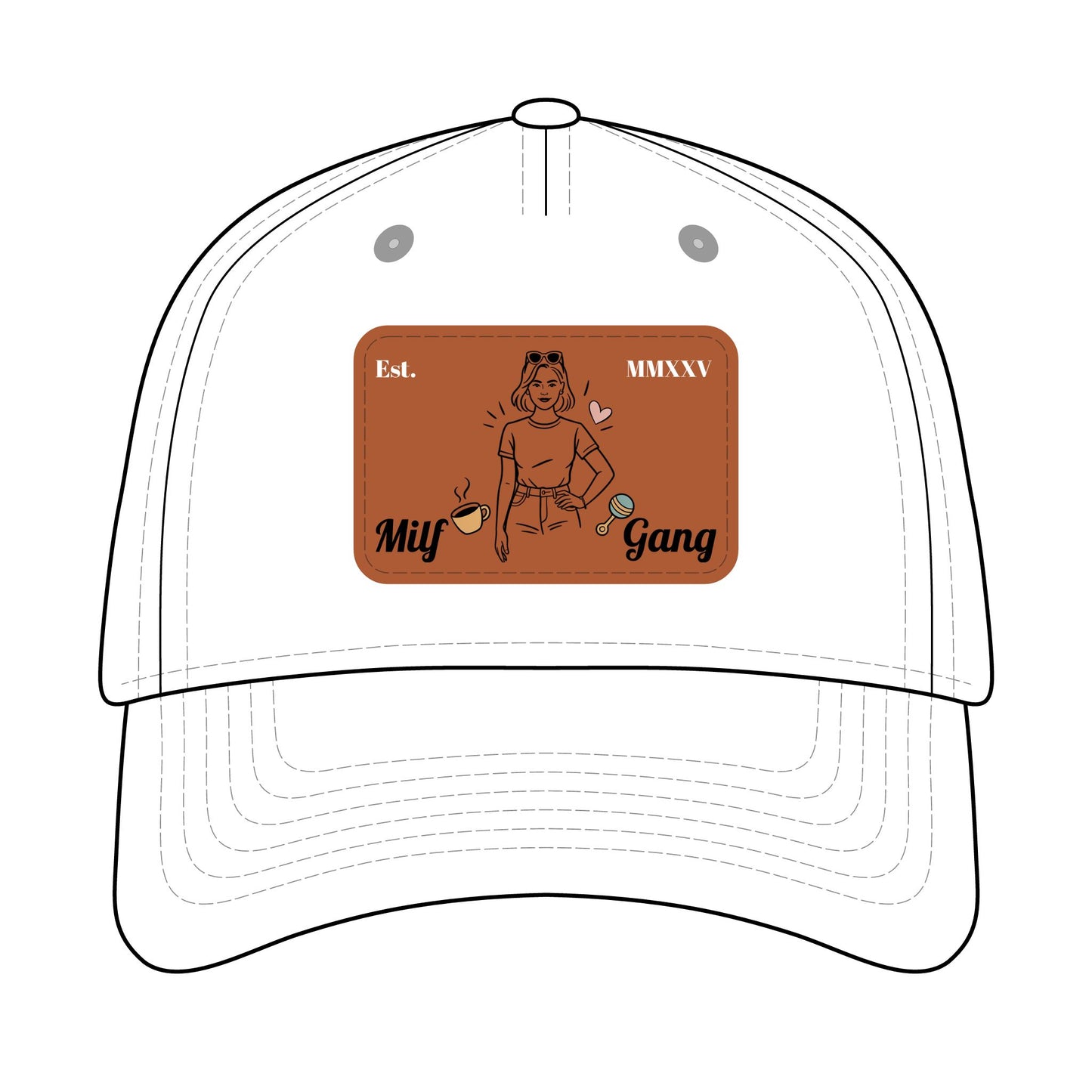 Leather Patch EST Baseball Cap — 'Milf Gang' <3