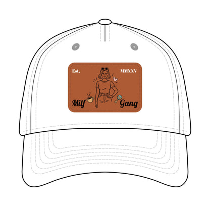 Leather Patch EST Baseball Cap — 'Milf Gang' <3