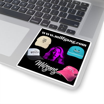 Milfgang Square Stickers for Fun & Bold Personalization, Ideal for Gifts, Parties, Stickers for Laptops, Water Bottles, Scrapbooking