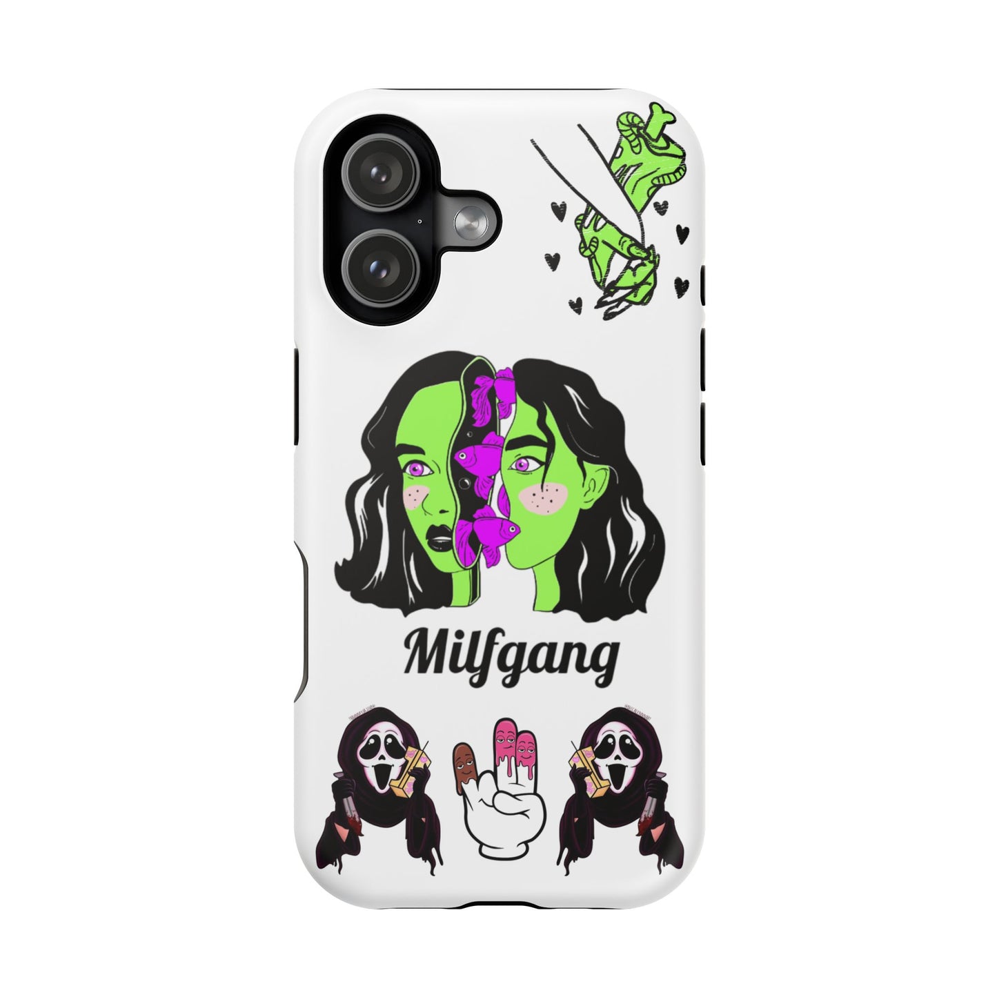 Milfgang Graphic Magnetic Impact-Resistant Phone Case — Retro Neon Horror Art