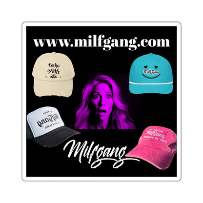 Milfgang Square Stickers for Fun & Bold Personalization, Ideal for Gifts, Parties, Stickers for Laptops, Water Bottles, Scrapbooking