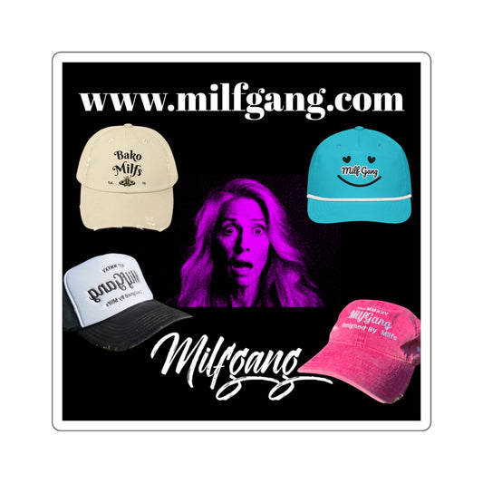 Milfgang Square Stickers for Fun & Bold Personalization, Ideal for Gifts, Parties, Stickers for Laptops, Water Bottles, Scrapbooking
