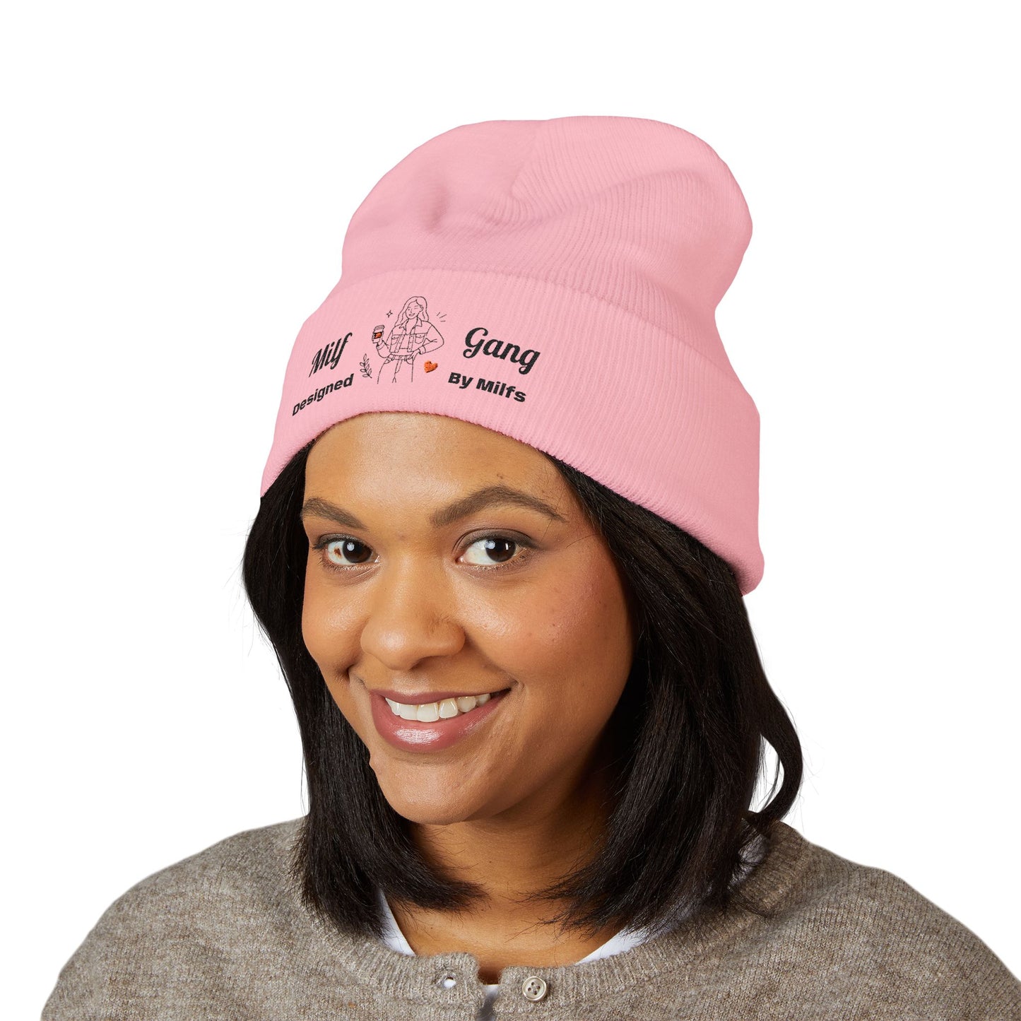 Embroidered 'MilfGang' Cuffed Beanie