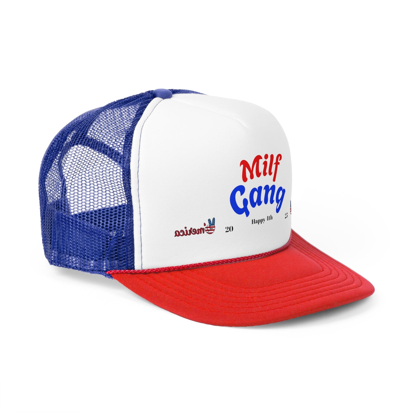 Milf Gang's 4th of July Trucker Cap, Fun Summer Hat, Bqq friendly :)