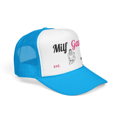 Trucker Hat - "Milf Gang" Retro Script Foam Trucker Hat