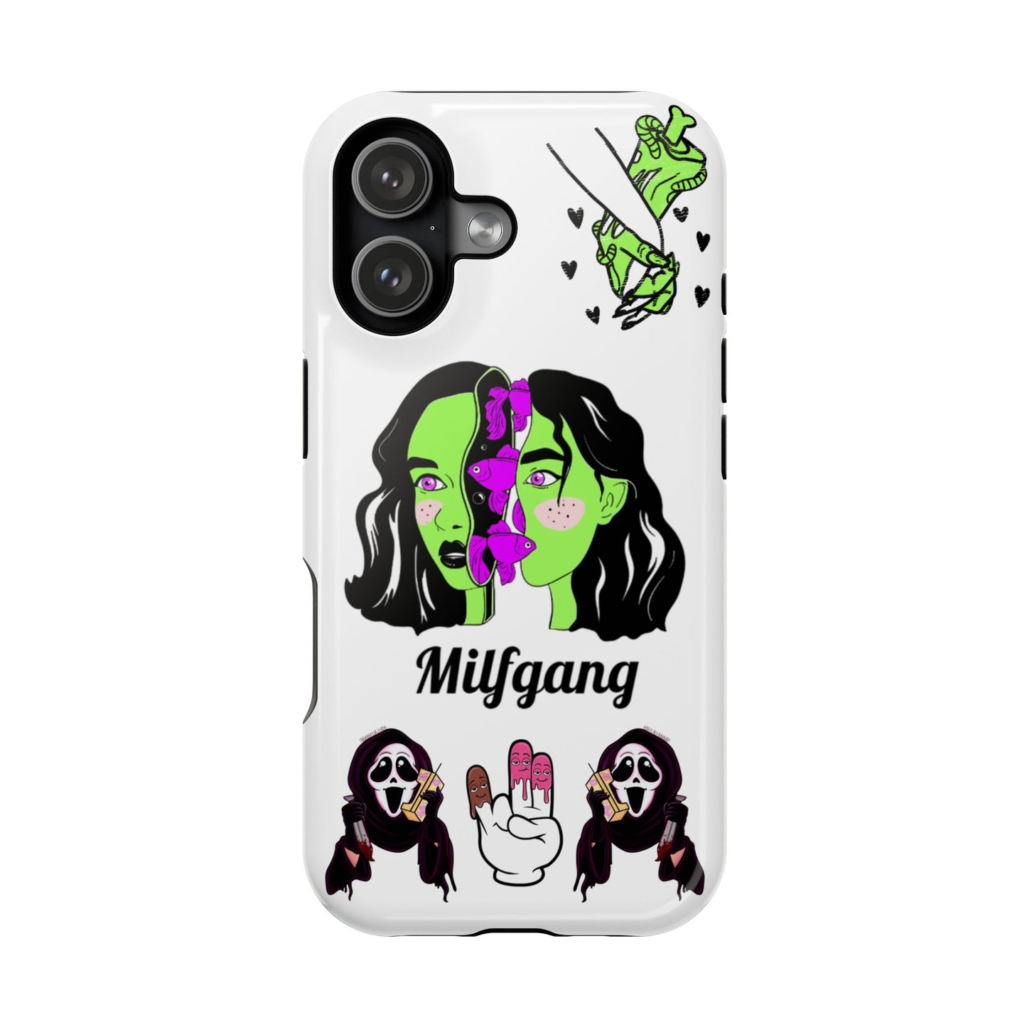 Milfgang Graphic Magnetic Impact-Resistant Phone Case — Retro Neon Horror Art