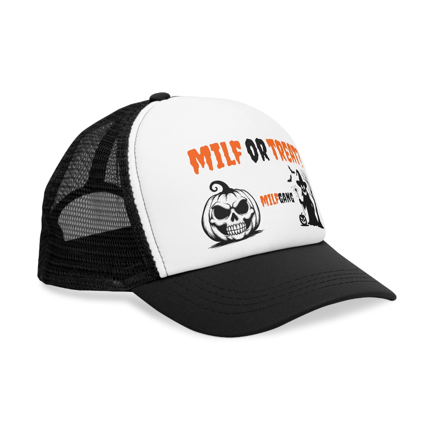 Halloween Mesh Cap - 'MILF or Treat?' Moms Spooky Season, Unique Headwear
