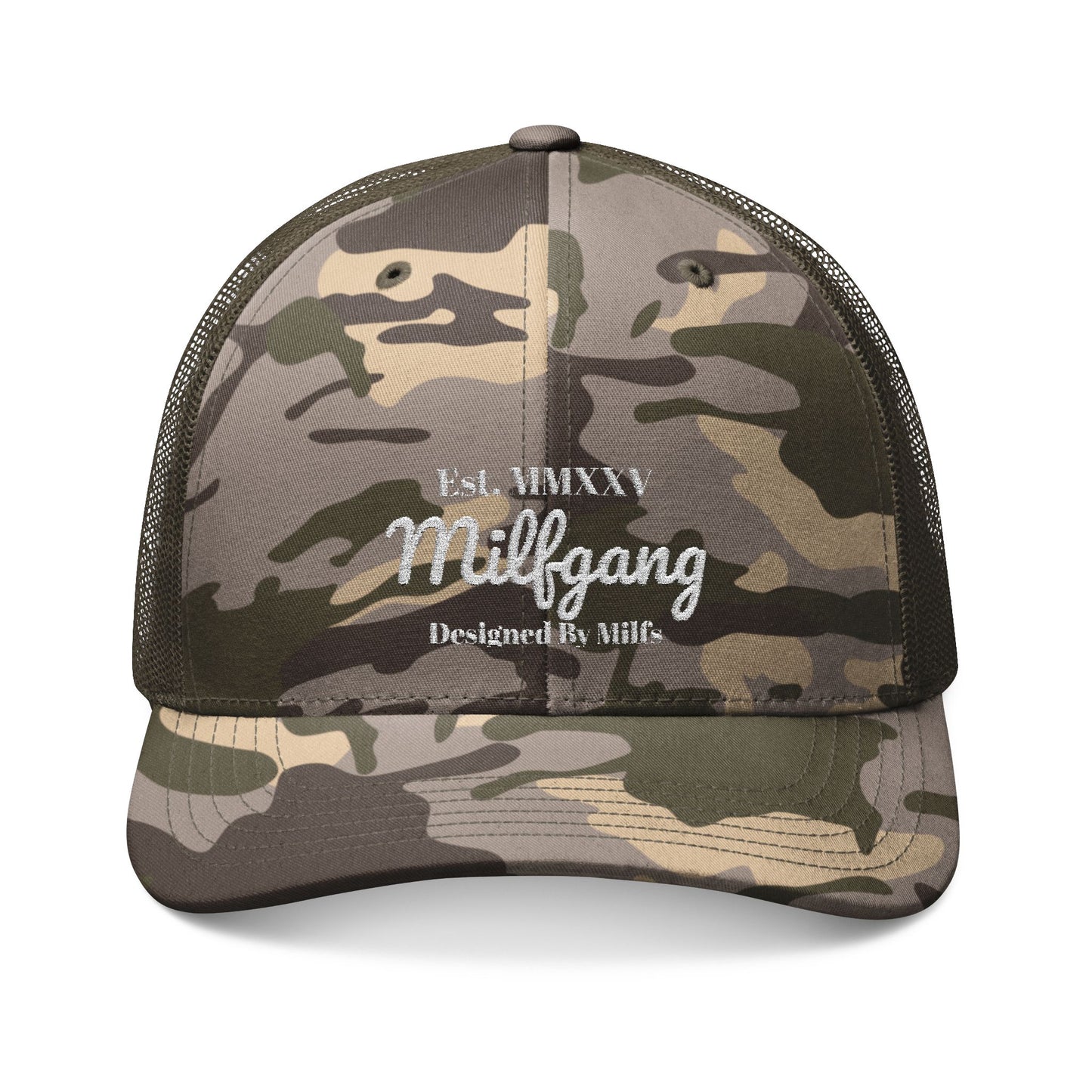 Camouflage Trucker Hat — Embroidered "Millgang"