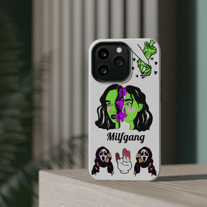 Milfgang Graphic Magnetic Impact-Resistant Phone Case — Retro Neon Horror Art