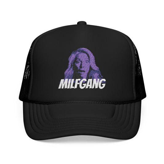 Milf Gangs Stylish Foam Trucker Hat with Embroidered Design,