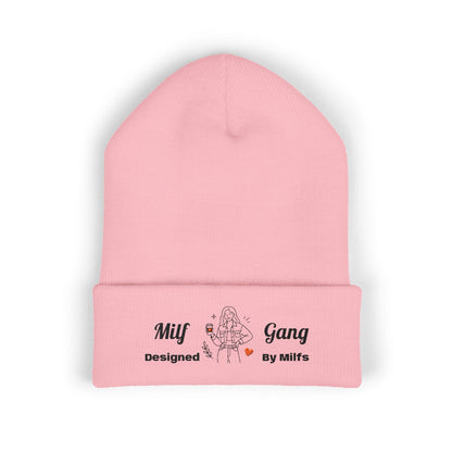 Embroidered 'MilfGang' Cuffed Beanie