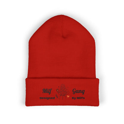Embroidered 'MilfGang' Cuffed Beanie